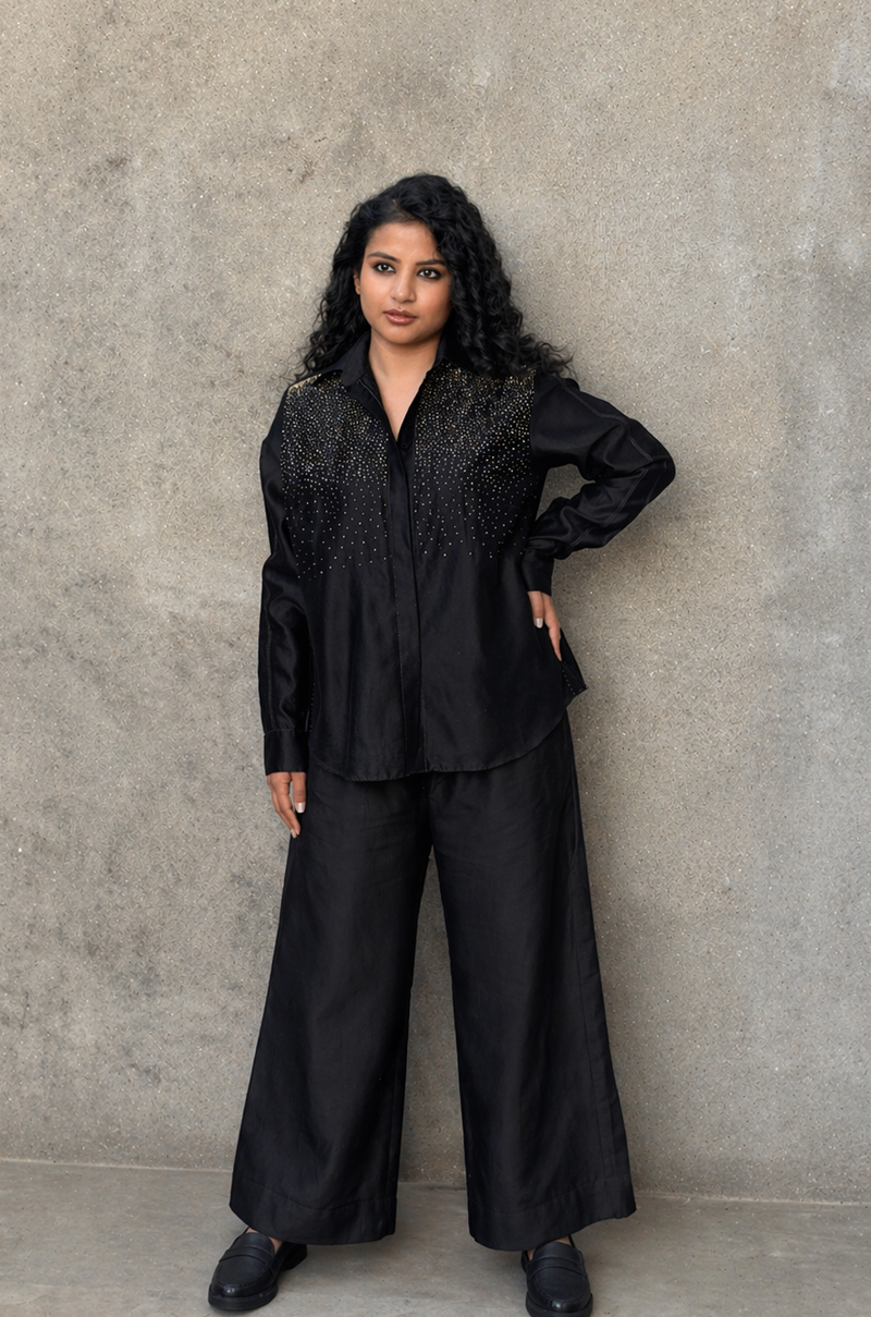 BLACK SCATTERED CUTDAANA CO-ORD SET
