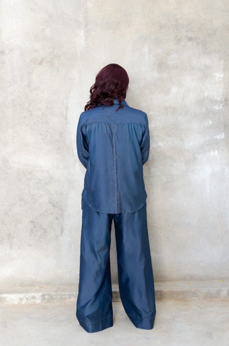 MIDNIGHT BLUE SCATTERED CUTDAANA CO-ORD SET