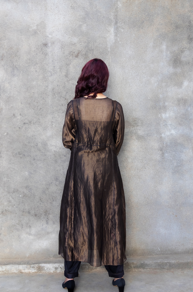 ZARI STRIPE KURTA WITH AFGHANI DHOTI PANTS